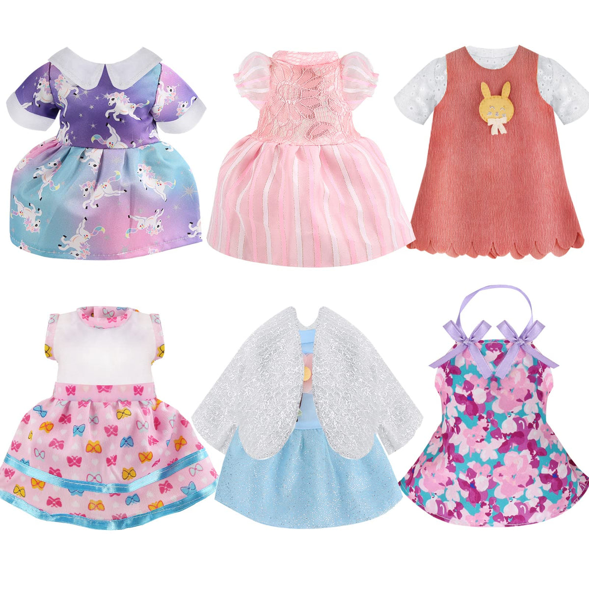 MLcnleS Doll Clothes Set for 12–15 Inch Dolls | 25-Piece Dress Set with Backpack