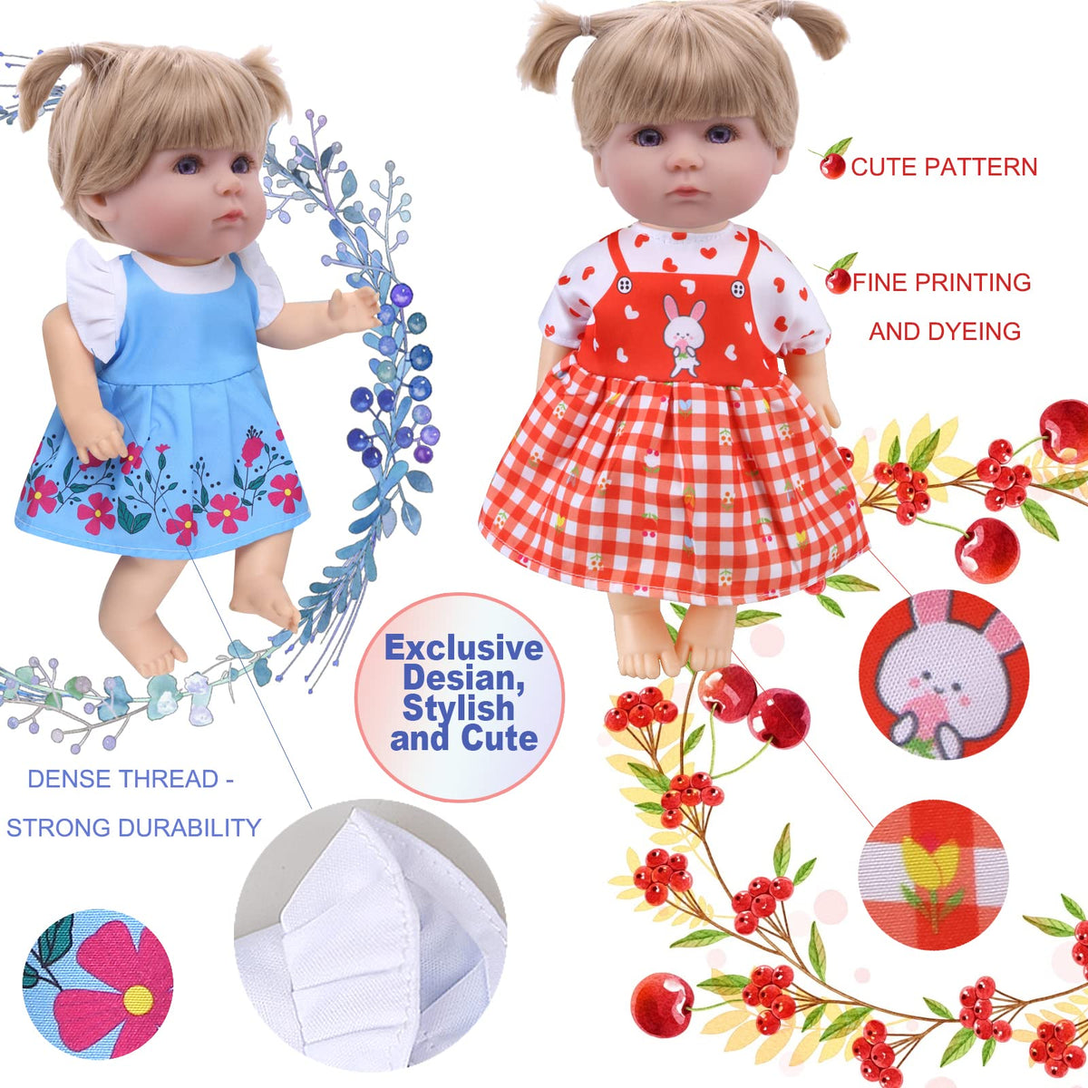 MLcnleS Alive Doll Clothes & Accessories – 6 Dress Sets for 12-13 inch Baby Dolls