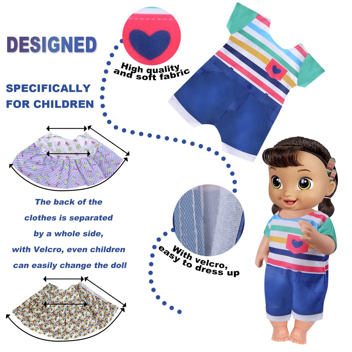 MLcnleS Alive Doll Clothes & Accessories – 6 Dress Sets for 12-13 inch Baby Dolls