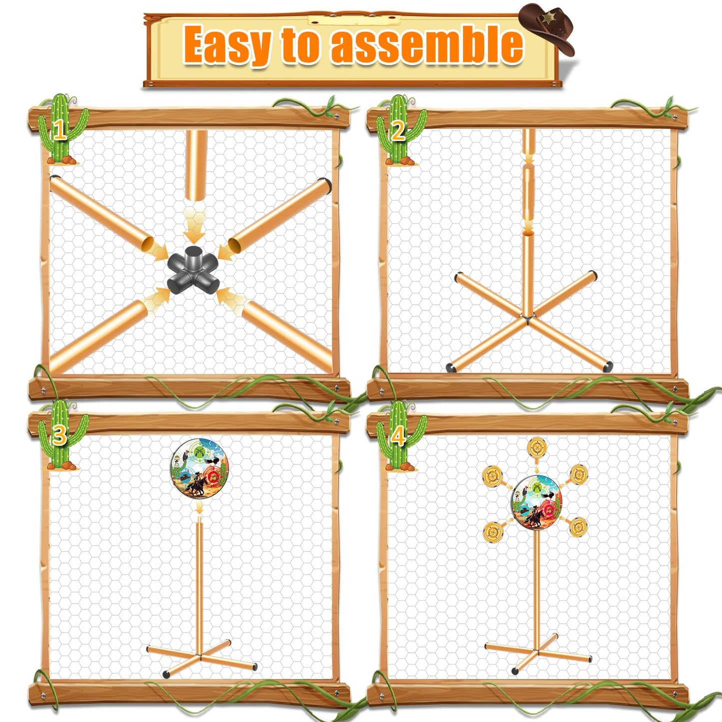 M&LD Shooting Games Toys for Nerf Party – Dual Guns, 40 Foam Darts, Indoor Outdoor Targets