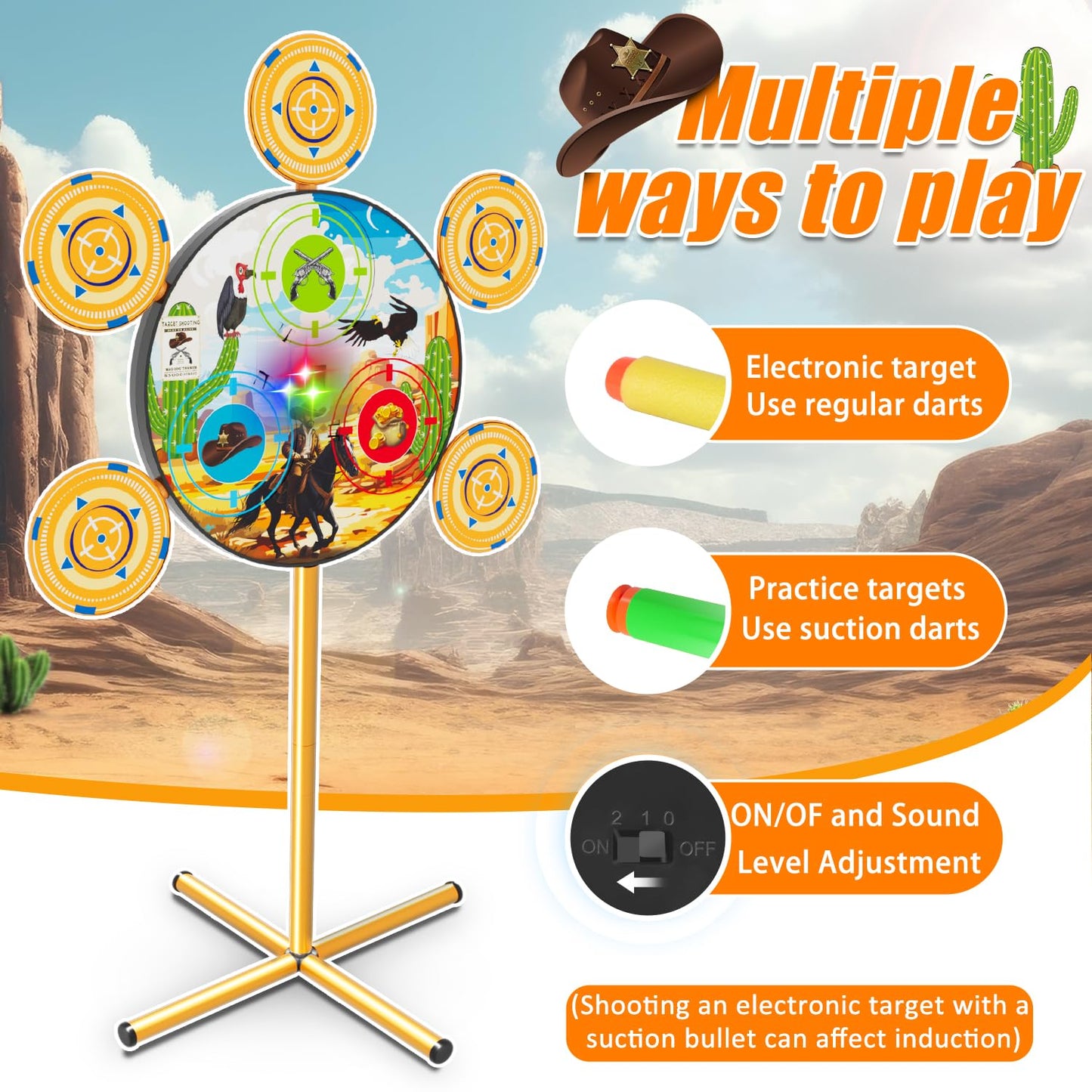 M&LD Shooting Games Toys for Nerf Party – Dual Guns, 40 Foam Darts, Indoor Outdoor Targets