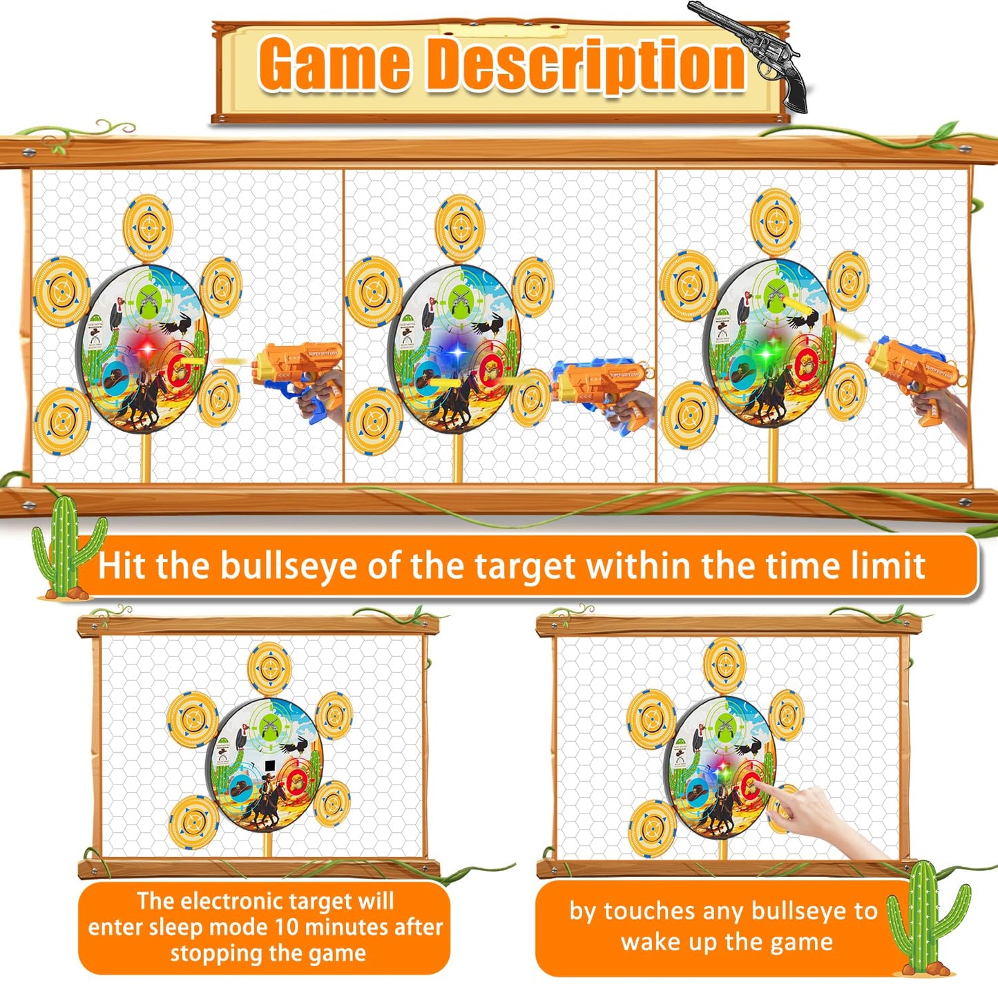 M&LD Shooting Games Toys for Nerf Party – Dual Guns, 40 Foam Darts, Indoor Outdoor Targets