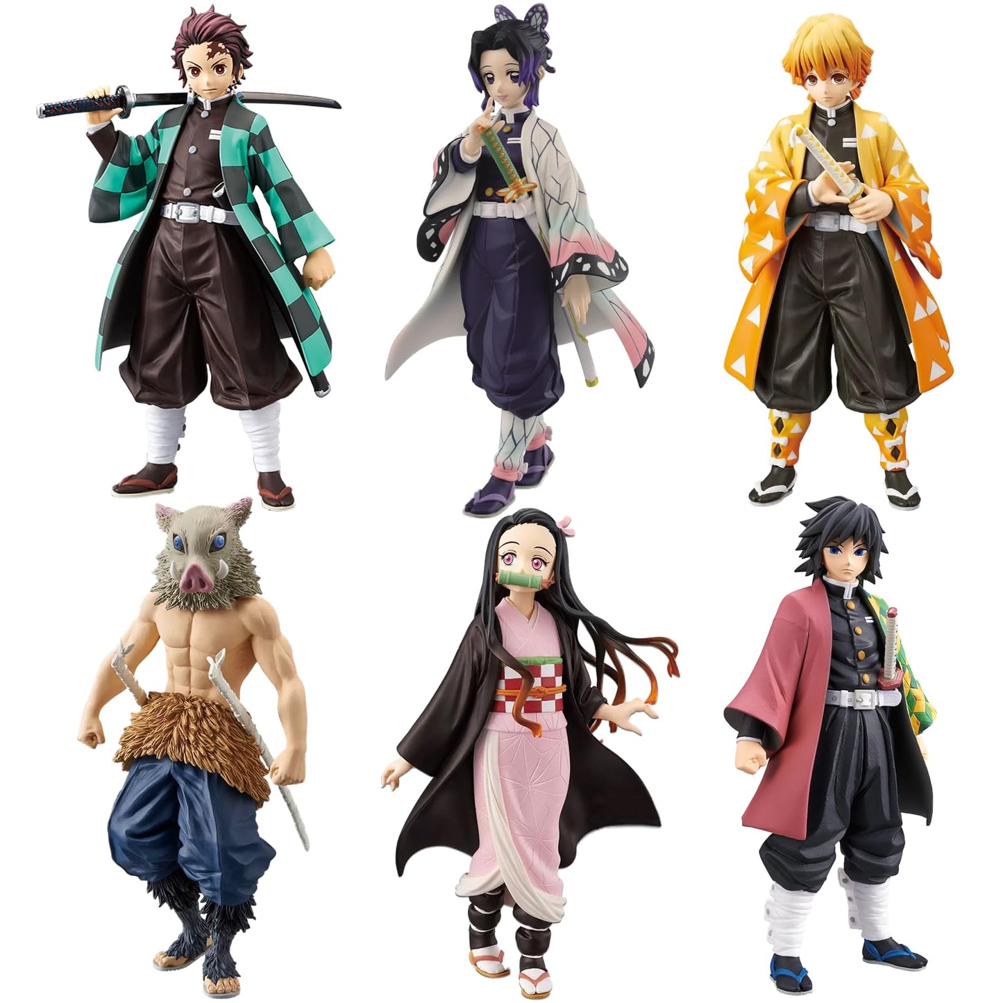 MLDVQJV 6-Piece Demon Anime Figures Set – Slayer Characters (Standing Pose)