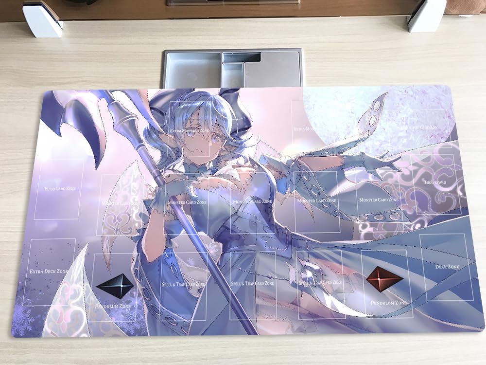 Mlikemat Labyrinth of the Silver Castle Playmat – CCG/TCG Game Mat with Zones + Free Bag