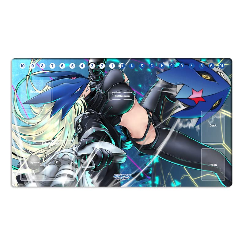 Mlikemat DTCG Duel Playmat for Digimon Beelstarmon | 600x350mm Mat + Free Bag