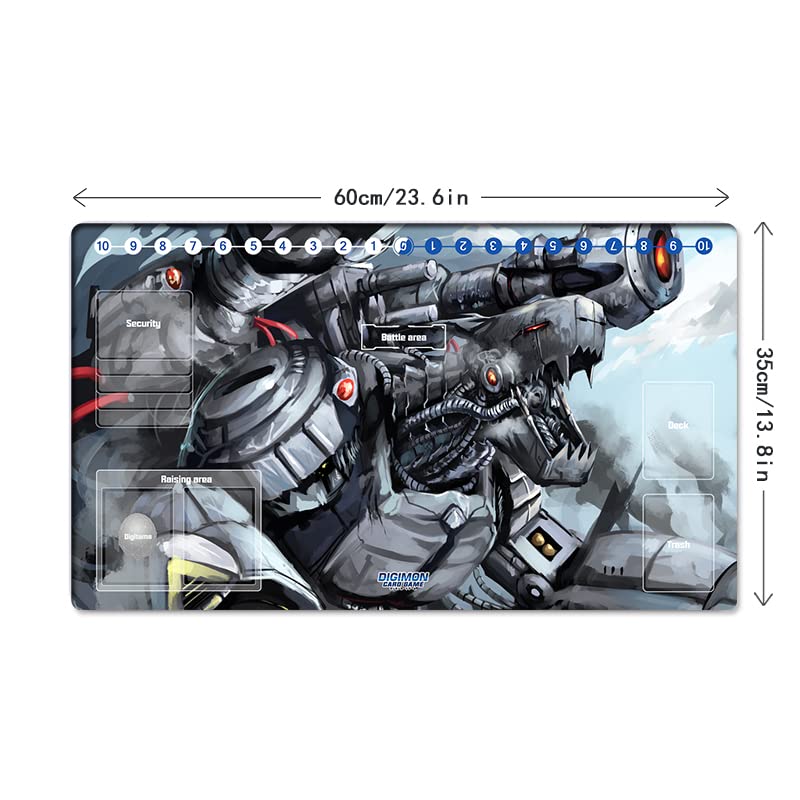 Mlikemat DTCG Duel Playmat for Digimon Machinedramon – 600x350mm, 1.5–2mm Thick, Free Bag