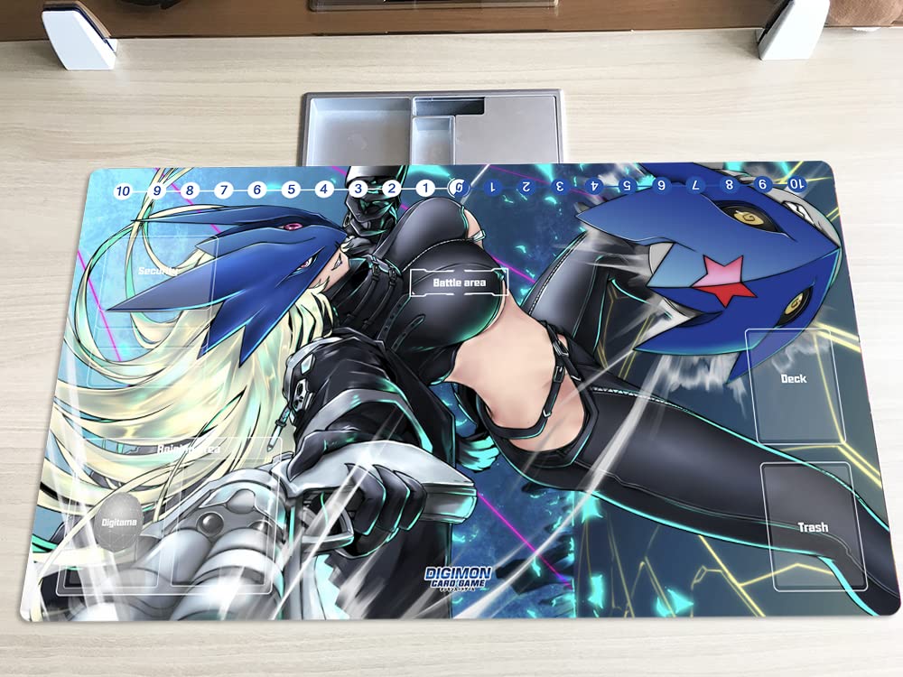 Mlikemat DTCG Duel Playmat for Digimon Beelstarmon | 600x350mm Mat + Free Bag