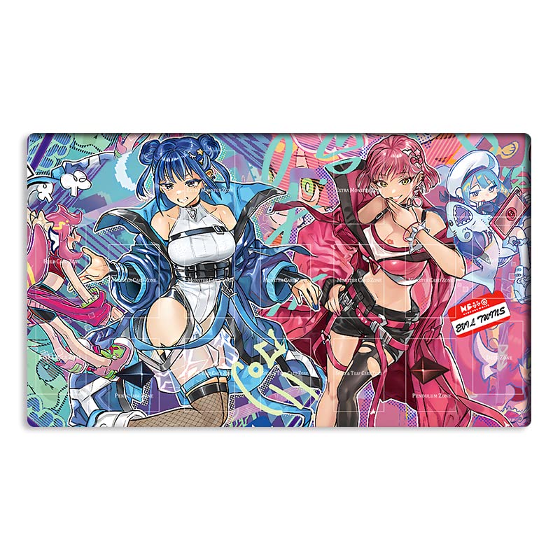 Mlikemat Evil Twins Ki-sikil & Lil-la Playmat – Card Game Mat with Zones + Free Bag