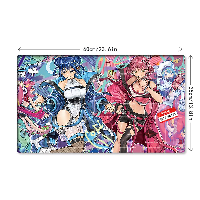 Mlikemat Evil Twins Ki-sikil & Lil-la Playmat – Card Game Mat with Zones + Free Bag