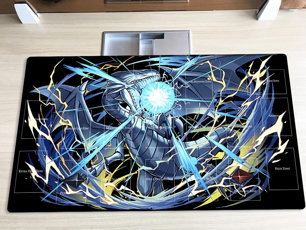 New Mlikemat Blue-Eyes White Dragon Playmat with Zones + Free Bag (ZD039-009-A)