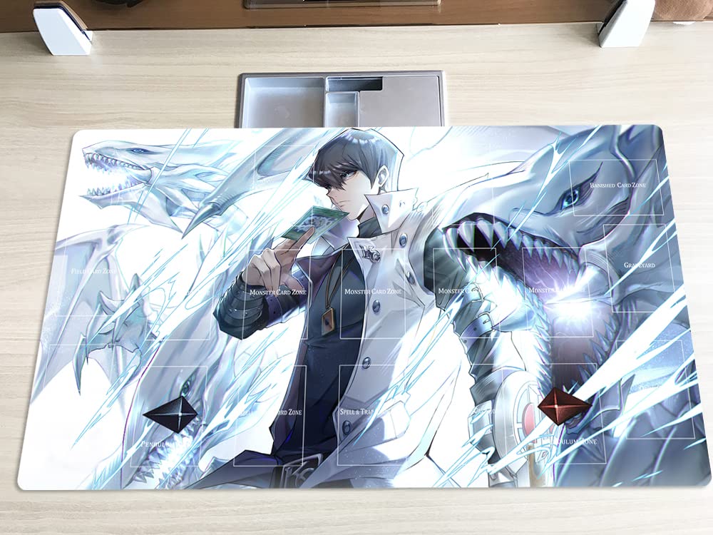 Mlikemat Kaiba Seto Blue-Eyes White Dragon Playmat – CCG/TCG Mat + Free Bag (ZD014-217-A)