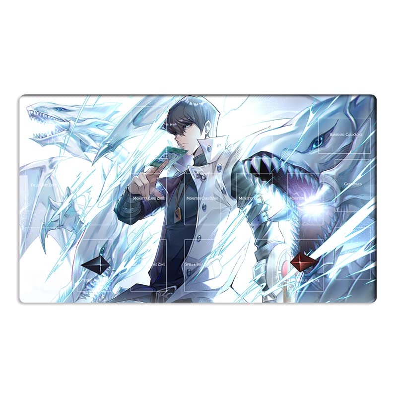 Mlikemat Kaiba Seto Blue-Eyes White Dragon Playmat – CCG/TCG Mat + Free Bag (ZD014-217-A)