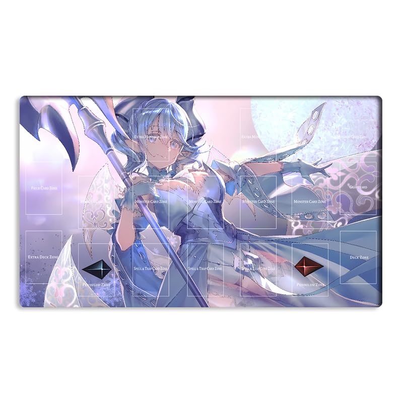 Mlikemat Labyrinth of the Silver Castle Playmat – CCG/TCG Game Mat with Zones + Free Bag