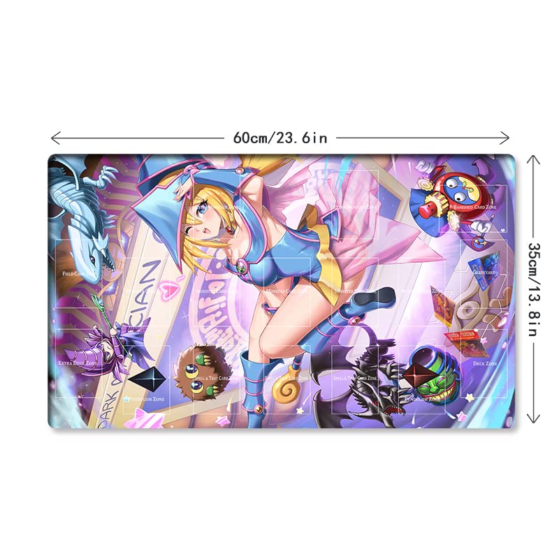 Mlikemat Playmat Duel Monsters Dark Magician Girl with Zones | Portable + Free Bag (ZD039-993-A)
