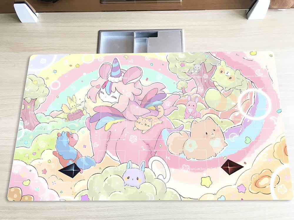 Mlikemat Melffy Playmat – TCG/OCG/CCG Card Game Mat with Zones + Free Bag (ZD014-537-A)