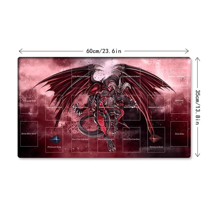 Mlikemat Red Dragon Archfiend Playmat – TCG/OCG Zone Mat + Free Bag (YG001-197-A)