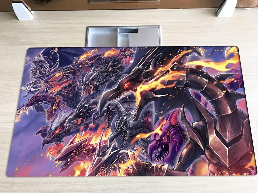Mlikemat Red-Eyes Black Dragon Playmat for TCG/CCG – No Zones + Free Bag