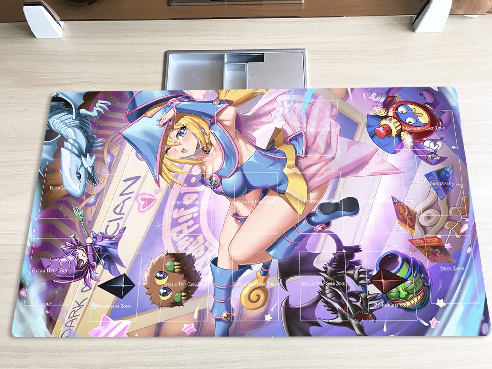 Mlikemat Playmat Duel Monsters Dark Magician Girl with Zones | Portable + Free Bag (ZD039-993-A)