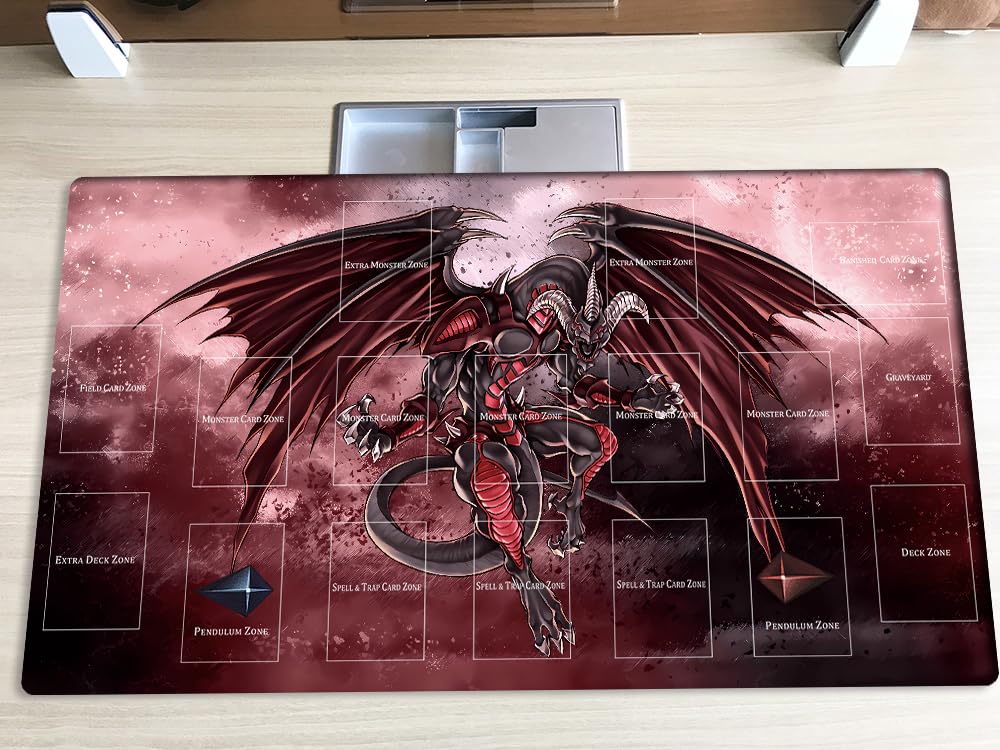 Mlikemat Red Dragon Archfiend Playmat – TCG/OCG Zone Mat + Free Bag (YG001-197-A)
