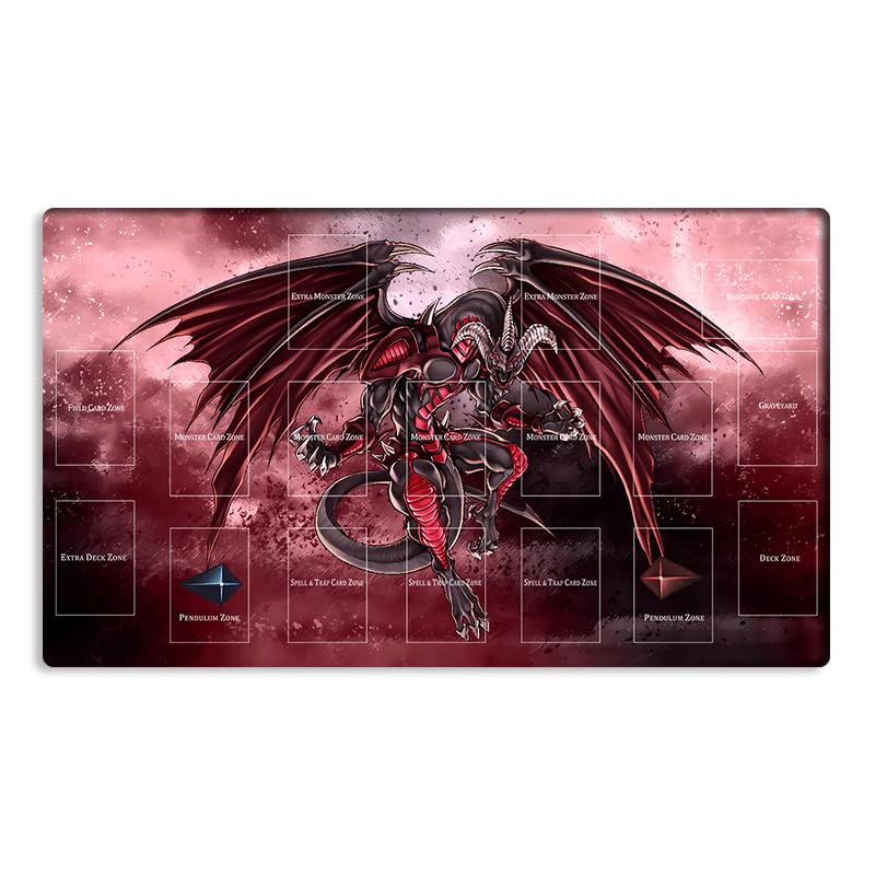 Mlikemat Red Dragon Archfiend Playmat – TCG/OCG Zone Mat + Free Bag (YG001-197-A)