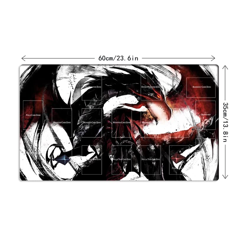 Mlikemat New Playmat Red-Eyes Black Dragon Mouse Pad for TCG/CCG - Free Bag (ZD014-411)