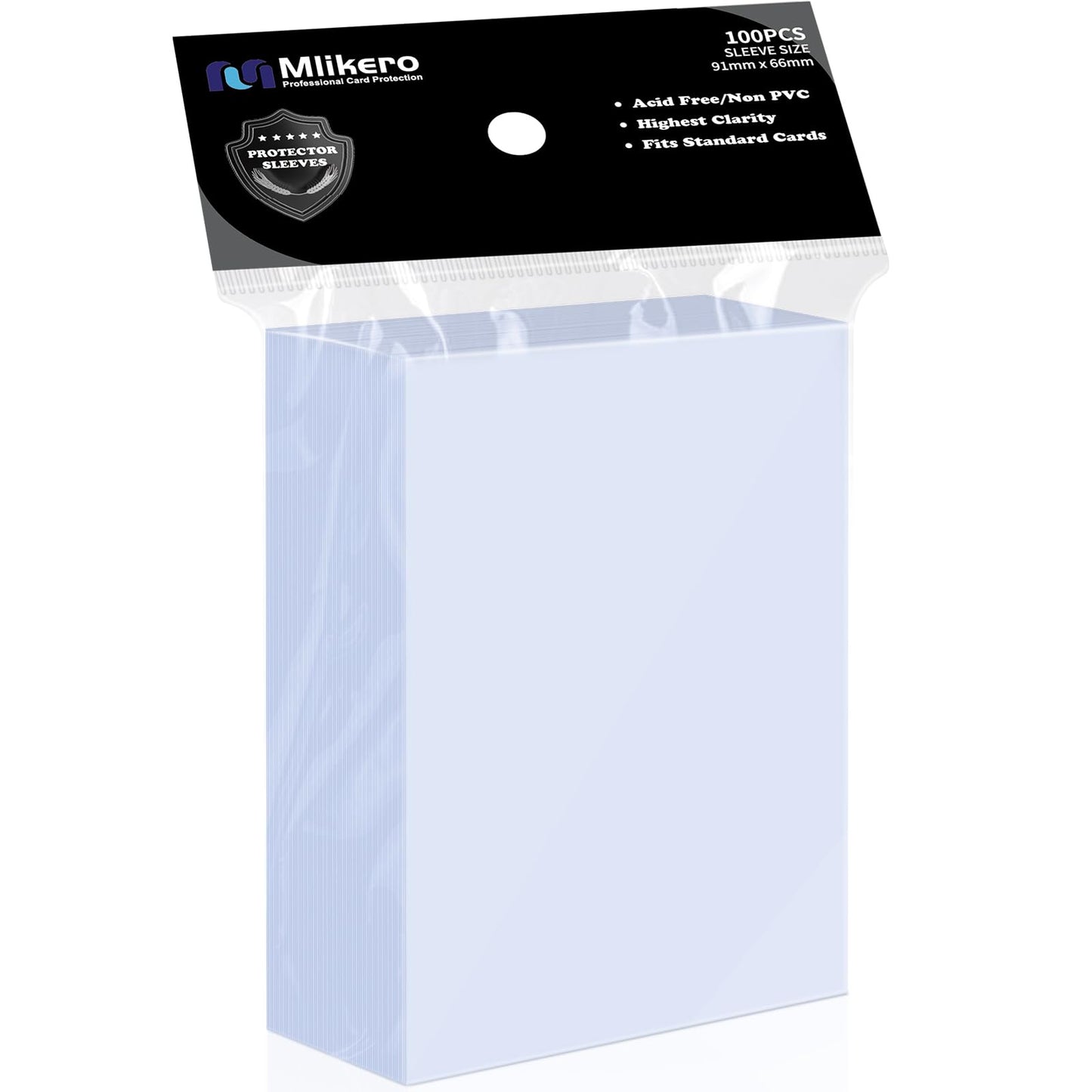 Mlikero 100 Count Card Sleeves – Clear PP Protectors (66×91mm) for MTG, TCG, Baseball & Football Cards