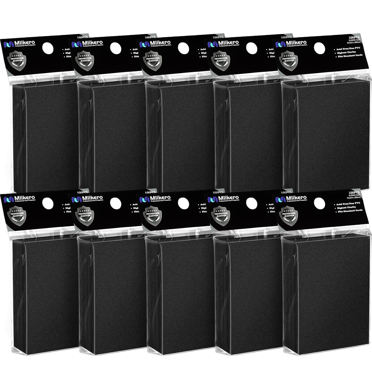Mlikero 1000 Counts Black Card Sleeves – Matte Card Protectors for MTG, TCG & Sports Cards