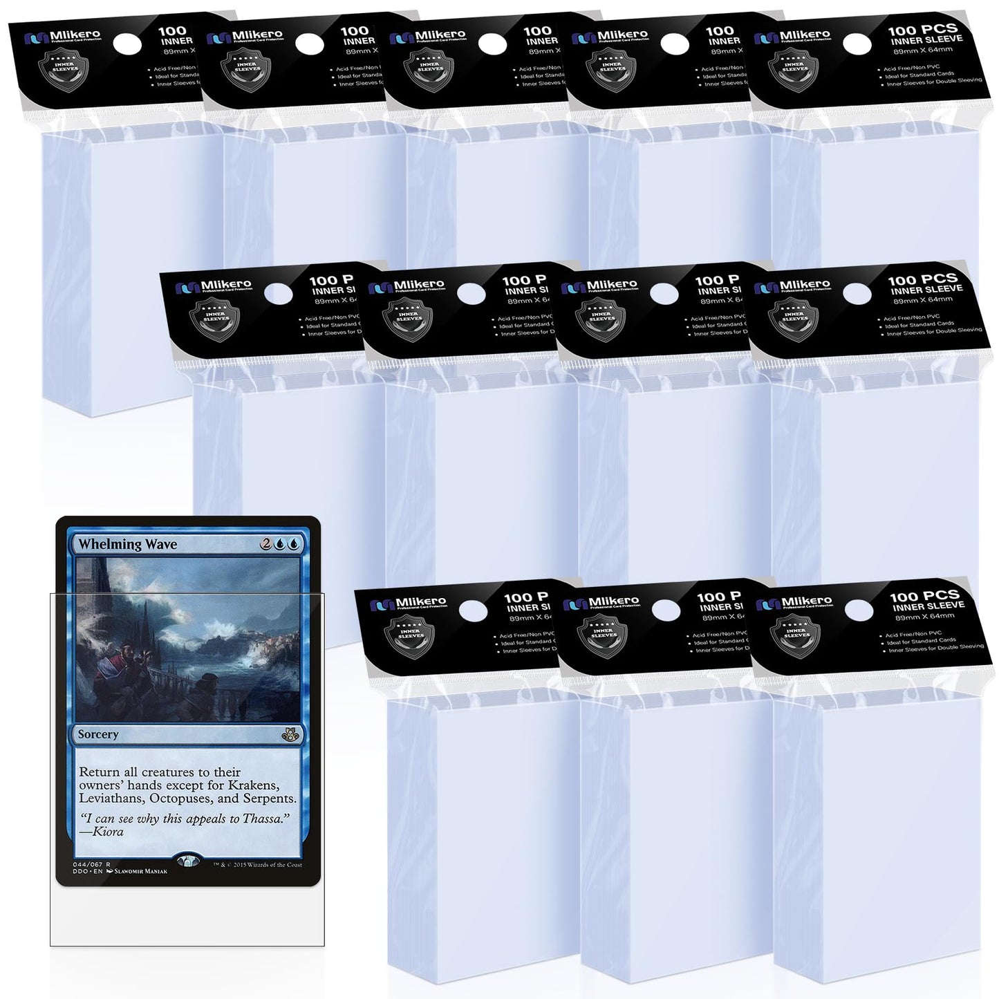 Mlikero 1200 Pack Inner Sleeves — Perfect Fit for MTG, Yugioh, and Gaming Cards