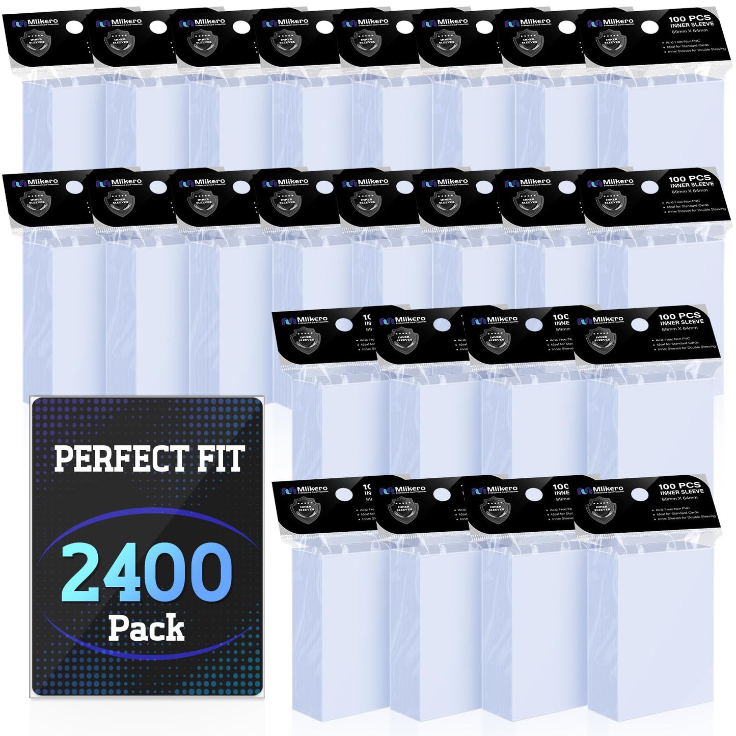 Mlikero 2400 Pack Inner Sleeves – Perfect Fit for MTG, TCG & Gaming Cards
