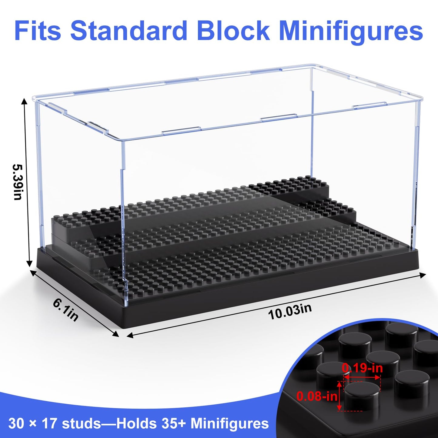 Mlikero 2-Pack Minifigure Display Case – Clear Dustproof Acrylic Display for Figures