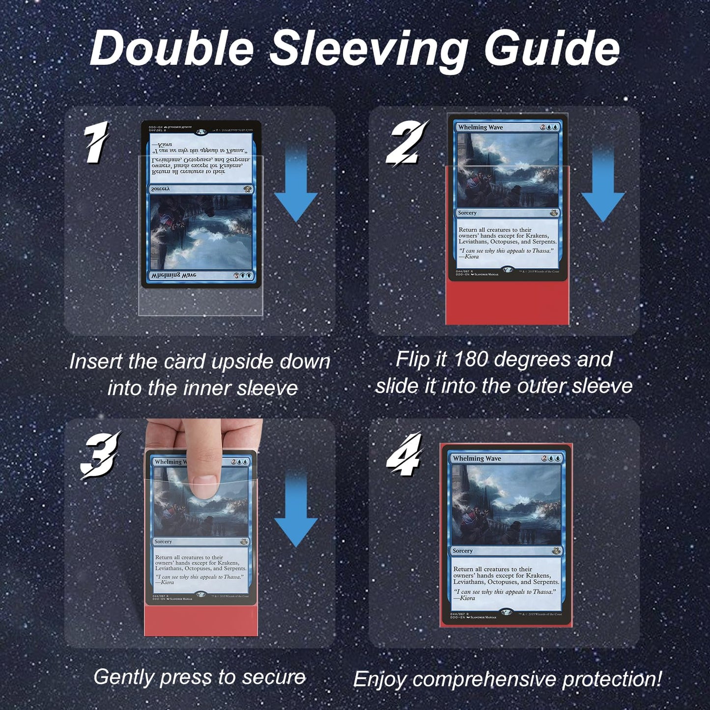Mlikero 400 Pack Card Sleeves - Matte Red Outer + Inner Sleeves for MTG/TCG