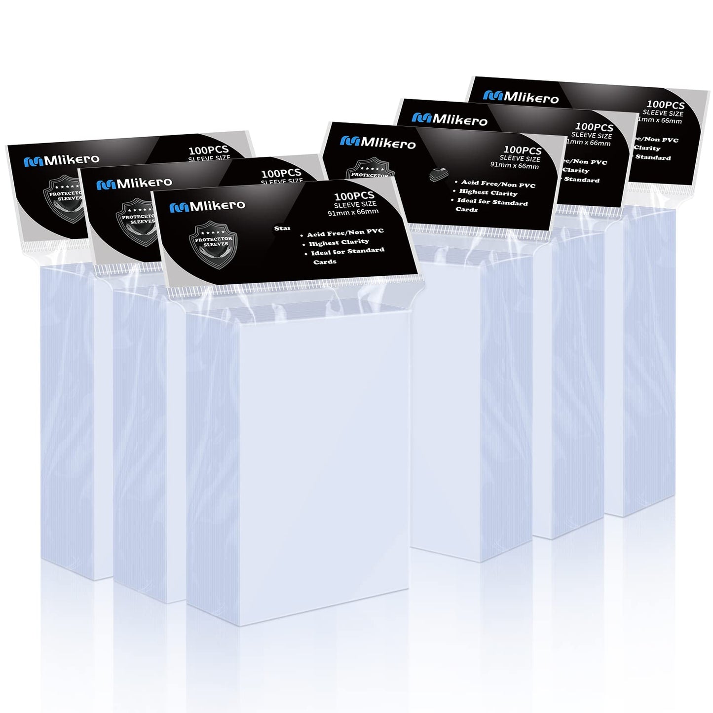 Mlikero 600 Count Card Sleeves - Clear PP Protectors for MTG, TCG & Baseball Cards