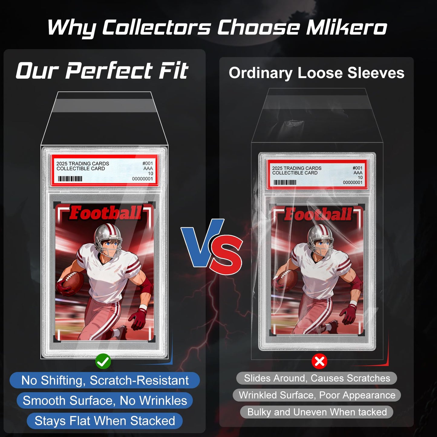 Mlikero 120-Pack Graded Card Sleeves for PSA Slabs – Acid-Free & Resealable
