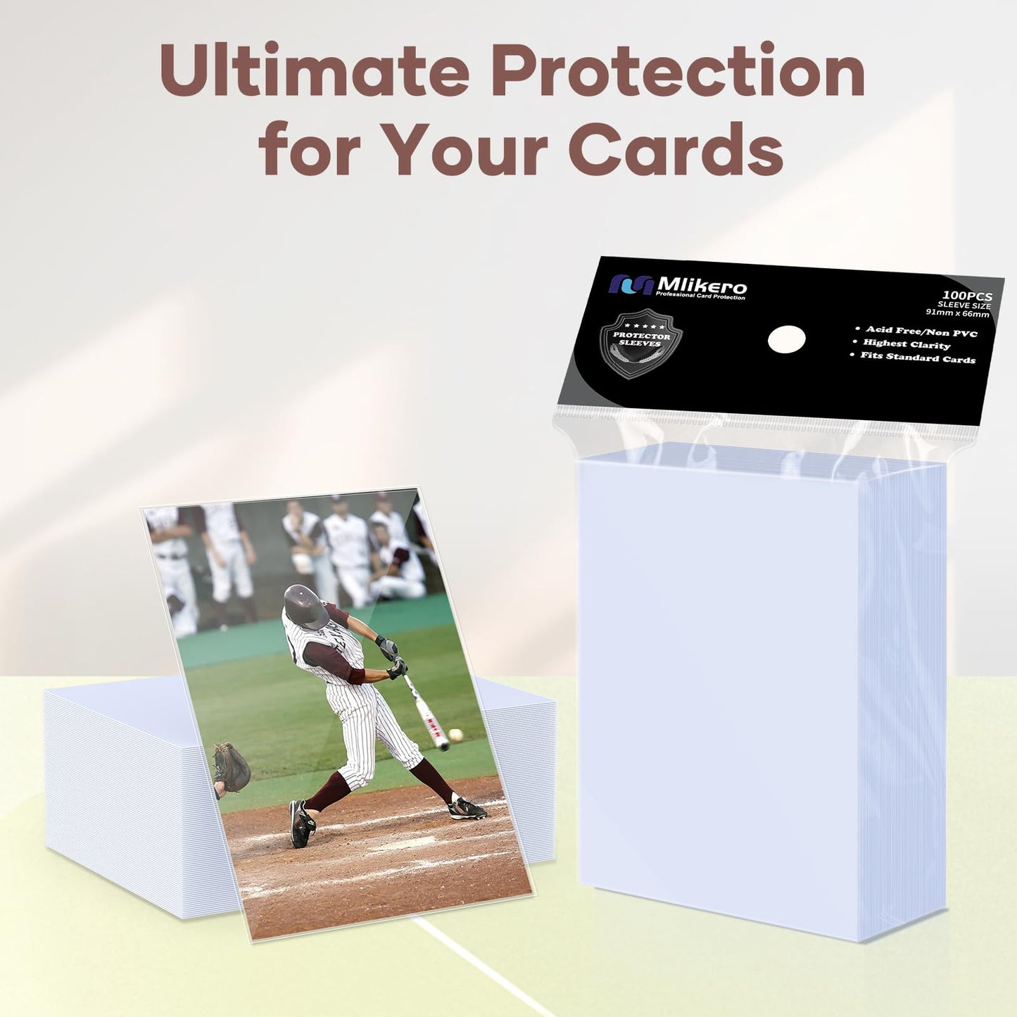 Mlikero 3000 Card Sleeves – Clear 66x91mm for MTG, TCG & Baseball Cards