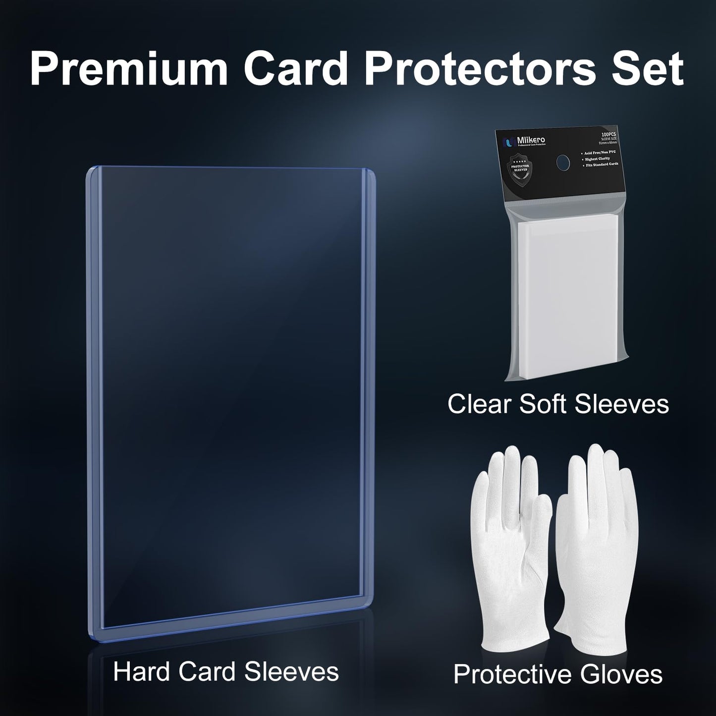 MLikero 2000 Card Sleeves Top Loaders – 3x4 Toploaders + 1000 Clear Sleeves, Premium Card Protectors for Sports & Games