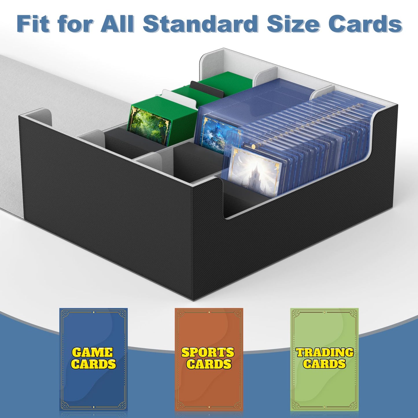 Mlikero Card Deck Box 1800+ Capacity | Magnetic Closure Leather Case for MTG & TCG