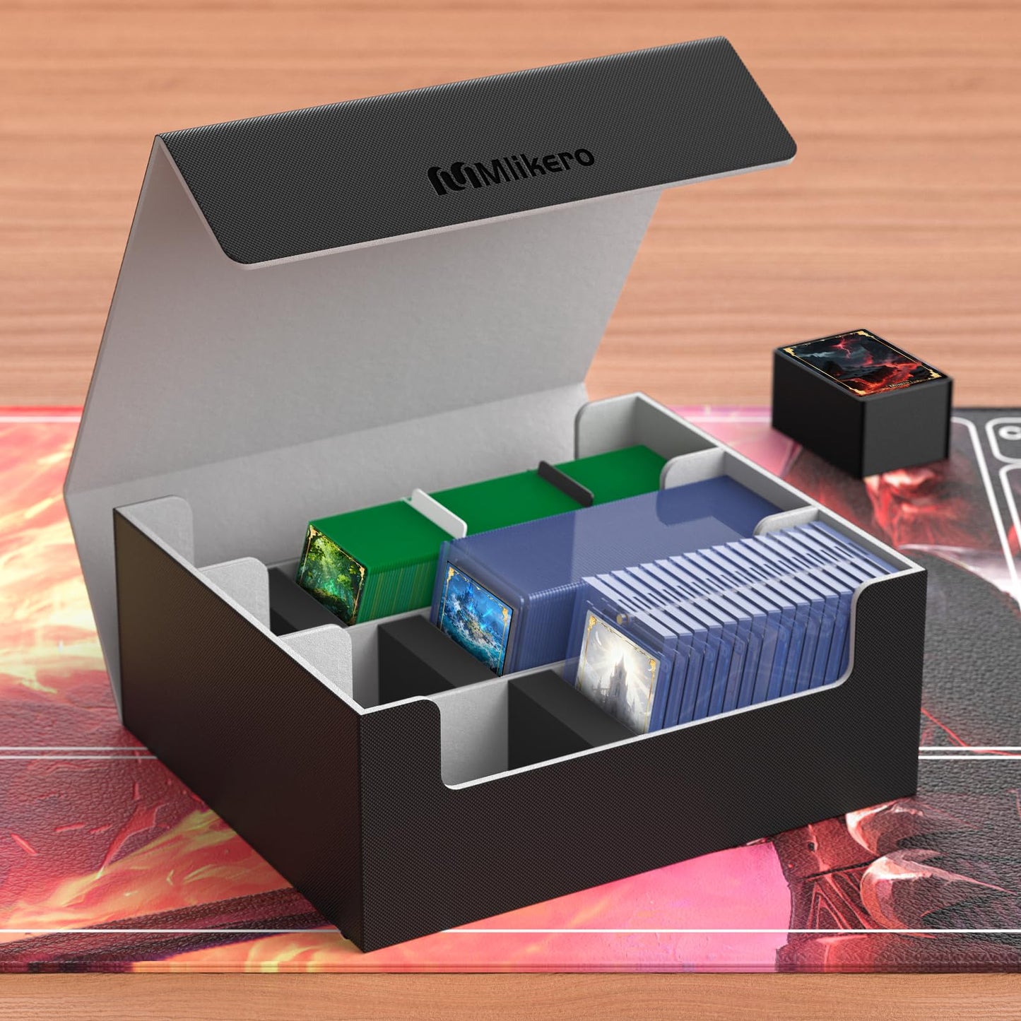 Mlikero Card Deck Box 1800+ Capacity | Magnetic Closure Leather Case for MTG & TCG