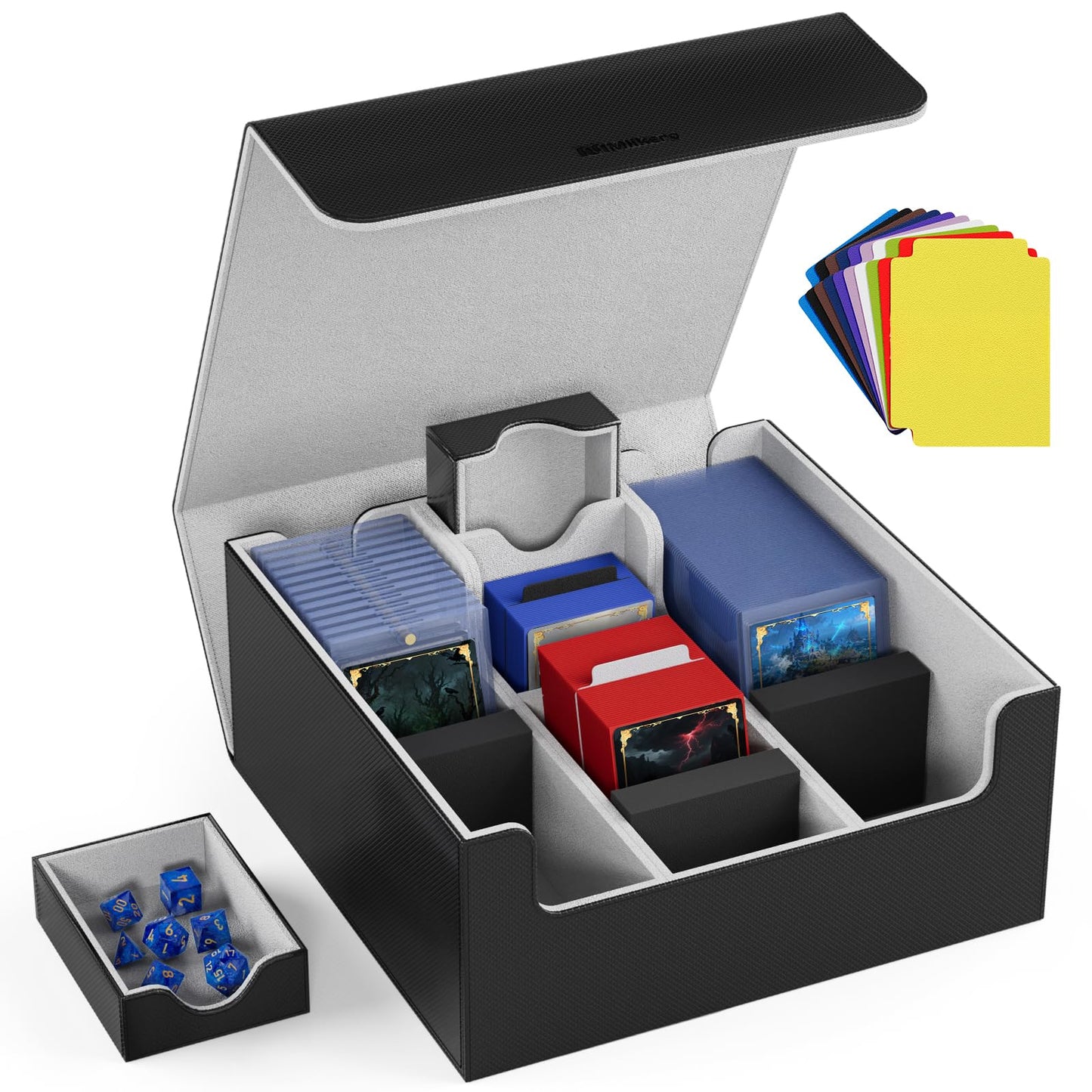 Mlikero Card Deck Box - Magnetic Closure, 1800+ Card Capacity for MTG/TCG