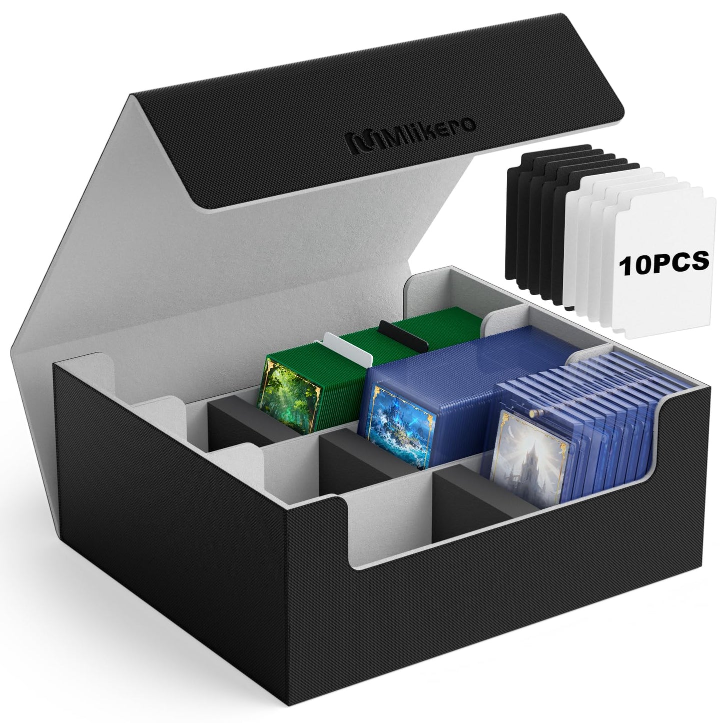 Mlikero Card Deck Box 1800+ Capacity | Magnetic Closure Leather Case for MTG & TCG