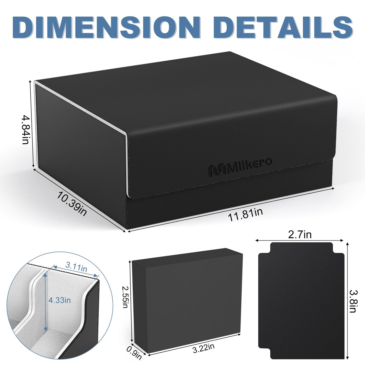 Mlikero Card Deck Box 1800+ Capacity | Magnetic Closure Leather Case for MTG & TCG