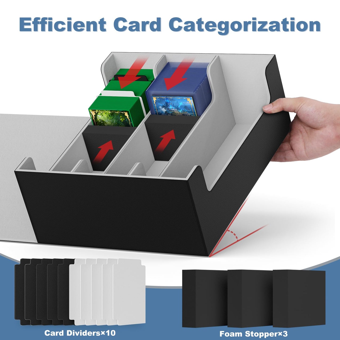 Mlikero Card Deck Box 1800+ Capacity | Magnetic Closure Leather Case for MTG & TCG
