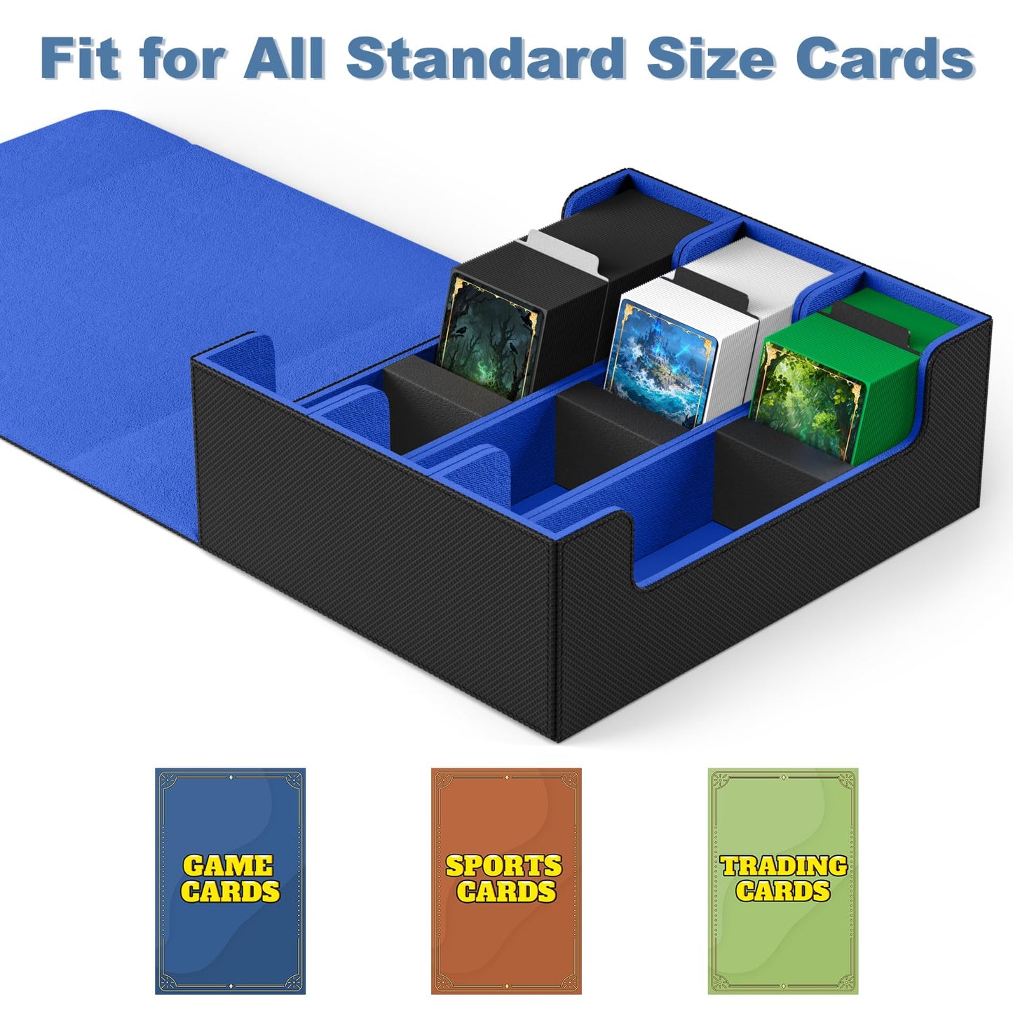 Mlikero Card Deck Case – 1800+ Card Capacity, Magnetic Closure, MTG/Yu-Gi-Oh/Sports Cards