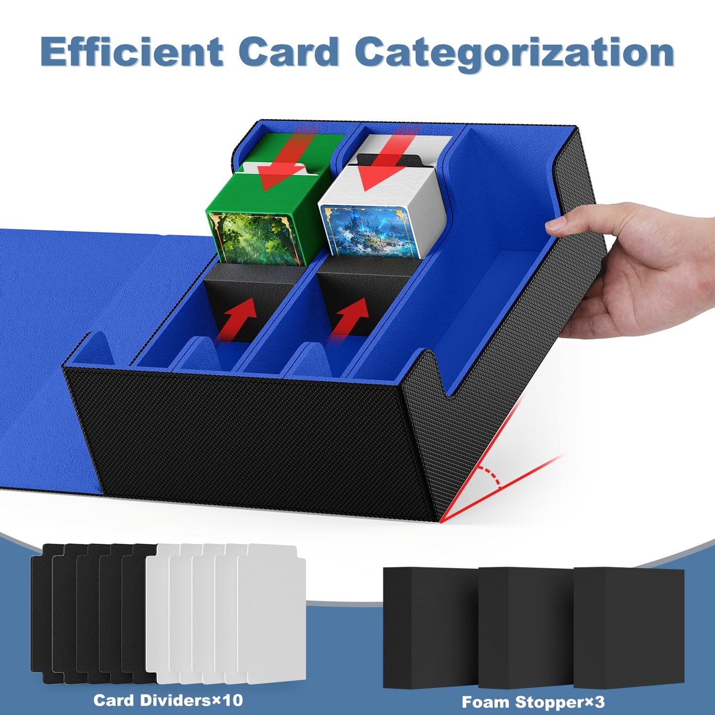 Mlikero Card Deck Case – 1800+ Card Capacity, Magnetic Closure, MTG/Yu-Gi-Oh/Sports Cards
