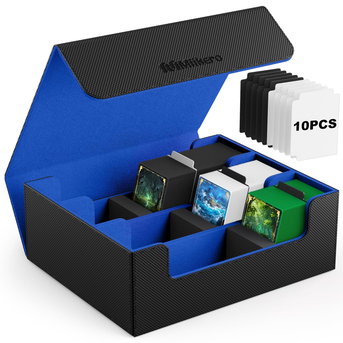 Mlikero Card Deck Case – 1800+ Card Capacity, Magnetic Closure, MTG/Yu-Gi-Oh/Sports Cards