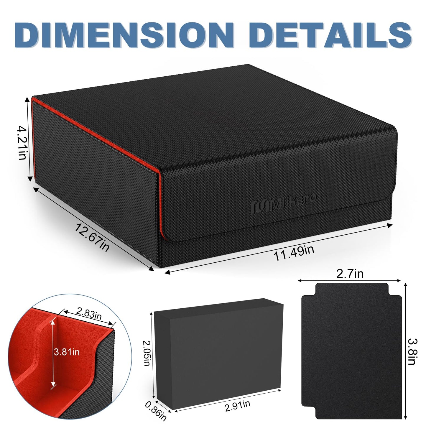 Mlikero Card Deck Case — 2400+ Card Storage with Magnetic Closure, 4 Rows, 10 Dividers, 6 Foam Stoppers