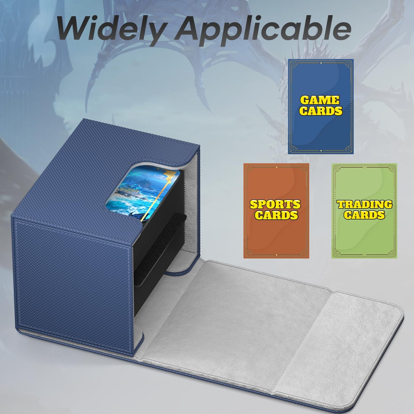 Mlikero 4 Pack Card Deck Box with Leather Magnetic Closure — Holds 100+ double sleeved, 120+ single sleeved, and 200+ unsleeved cards