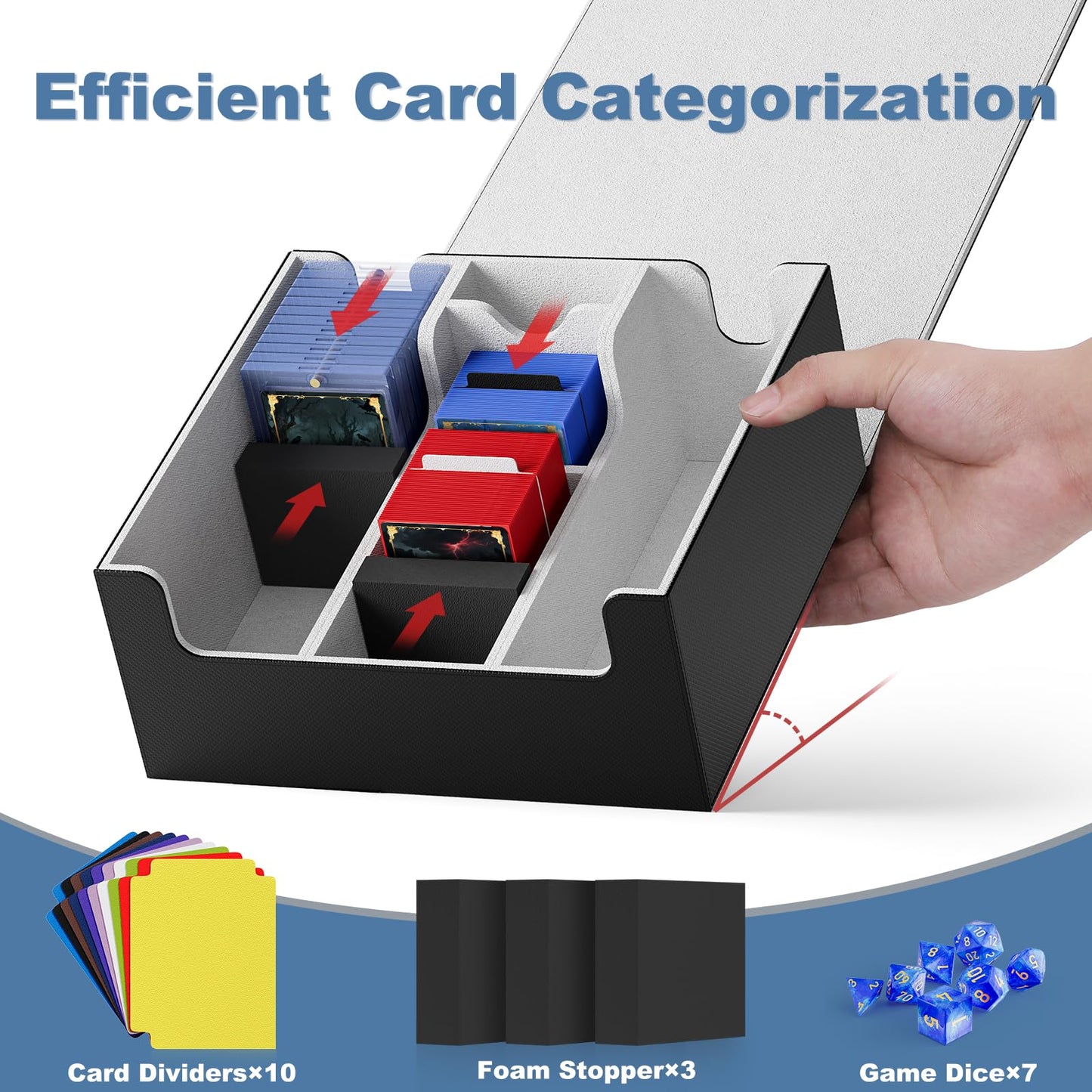 Mlikero Card Deck Box - Magnetic Closure, 1800+ Card Capacity for MTG/TCG
