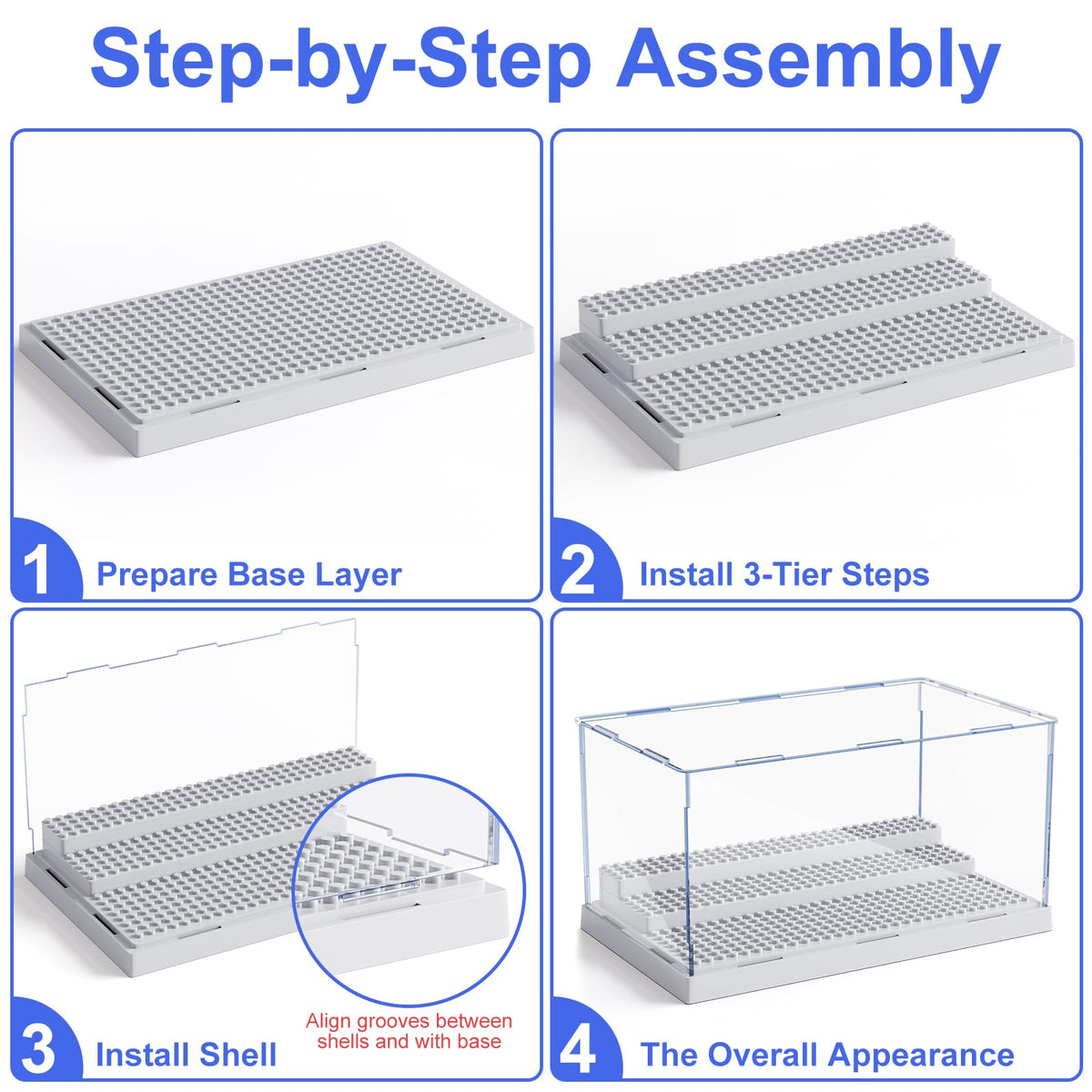 Mlikero Display Case for Minifigures – Clear Acrylic, Removable, 10 x 6.1 x 5.4 in