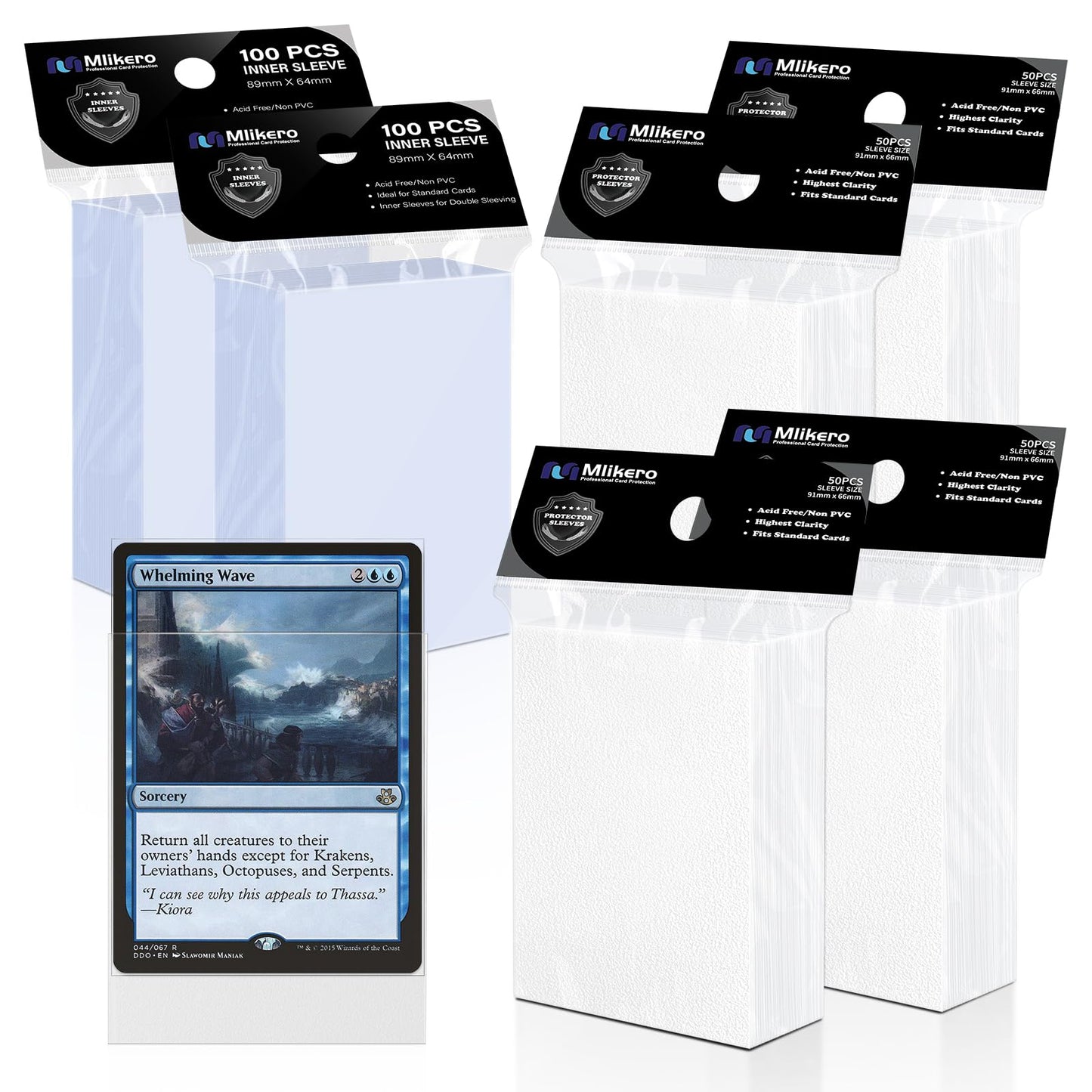 Mlikero 400 Pack Card Sleeves: Double-Sleeving Bundle for MTG, TCG, and Game Cards