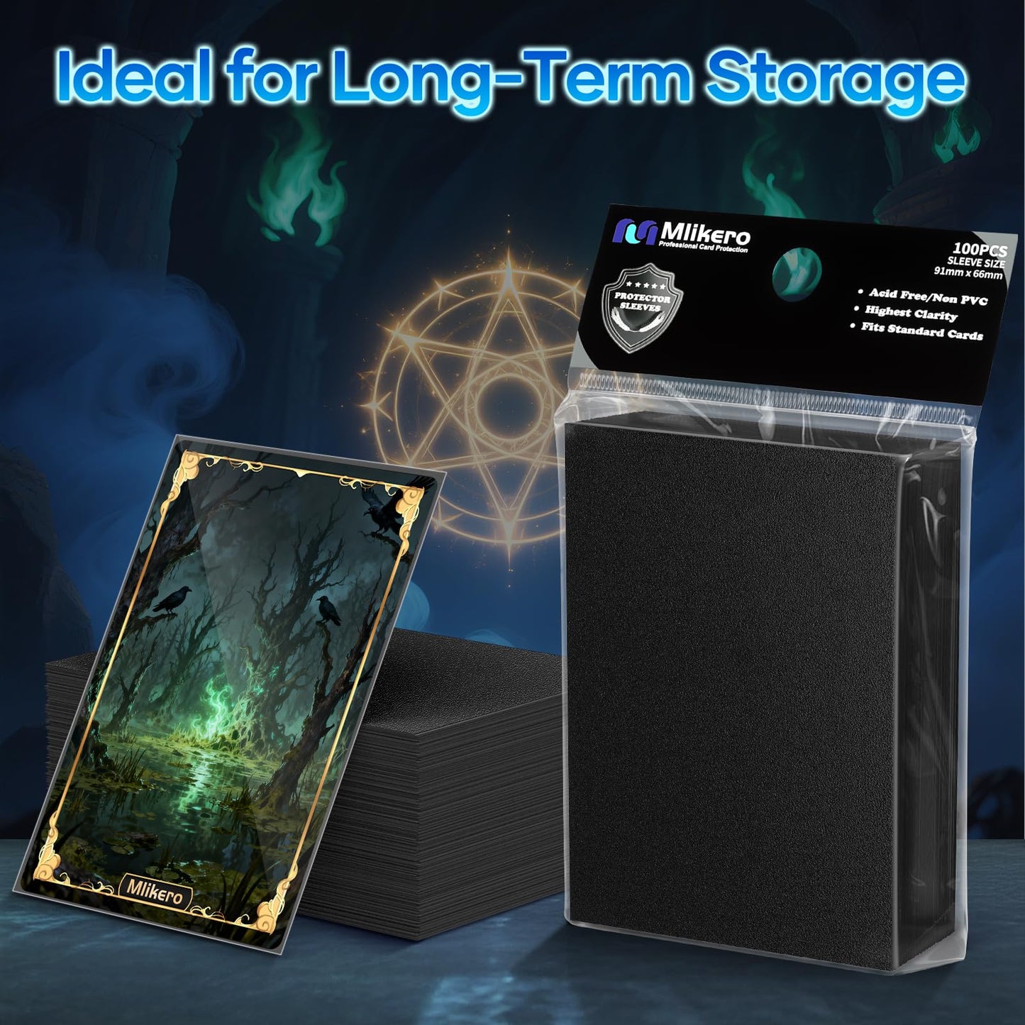 Mlikero 1000 Counts Black Card Sleeves – Matte Card Protectors for MTG, TCG & Sports Cards